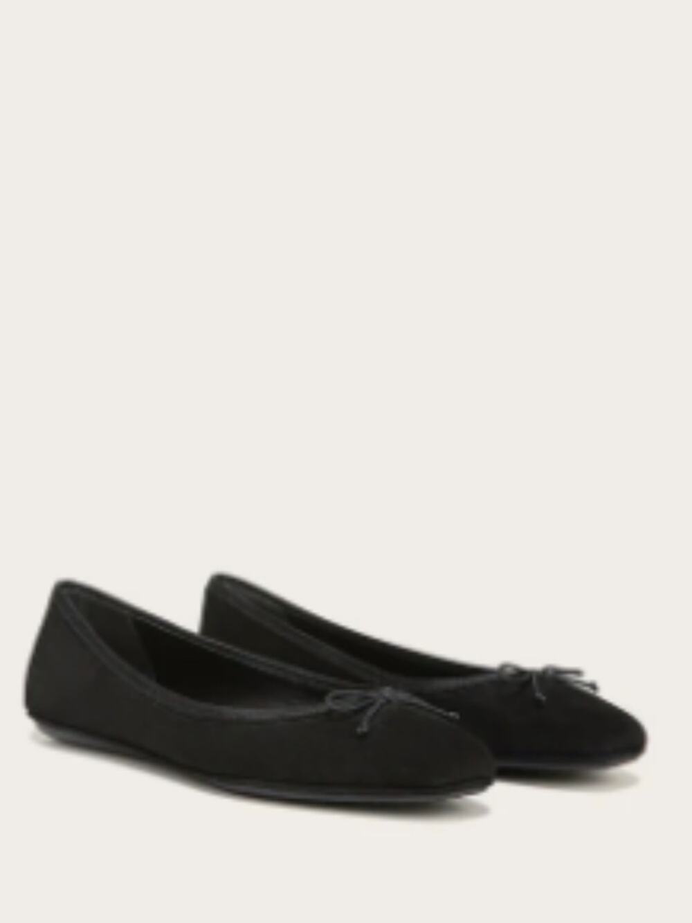 Veronica Beard Beatrix Classic Suede Ballet Flats black with bow - 8.5
